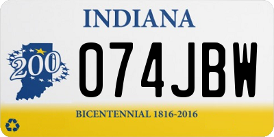 IN license plate 074JBW