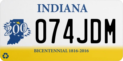 IN license plate 074JDM