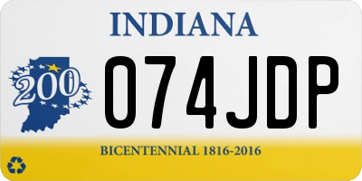 IN license plate 074JDP