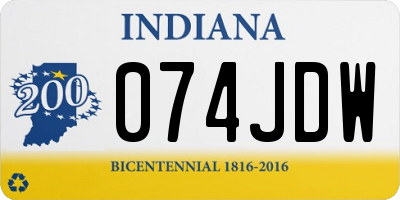 IN license plate 074JDW