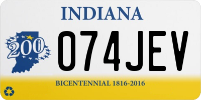 IN license plate 074JEV