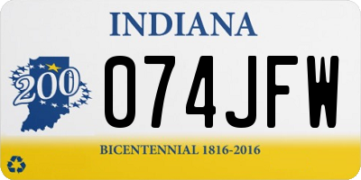 IN license plate 074JFW