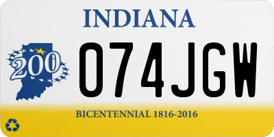 IN license plate 074JGW