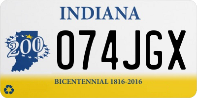 IN license plate 074JGX