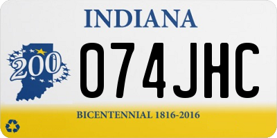 IN license plate 074JHC