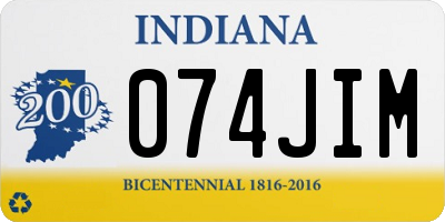 IN license plate 074JIM