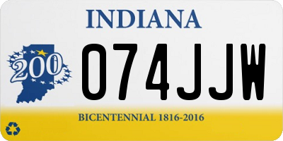 IN license plate 074JJW