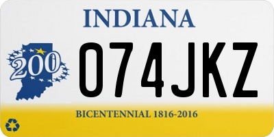 IN license plate 074JKZ