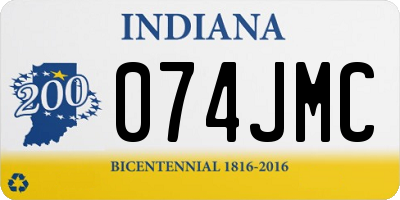 IN license plate 074JMC