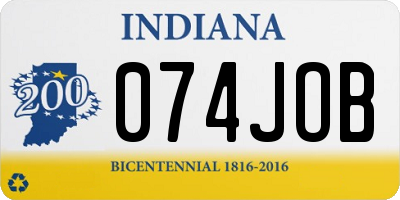 IN license plate 074JOB