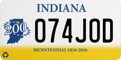 IN license plate 074JOD