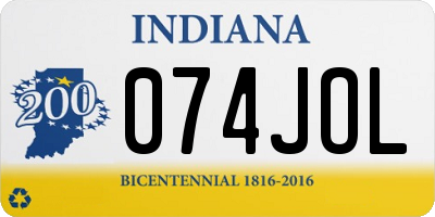 IN license plate 074JOL