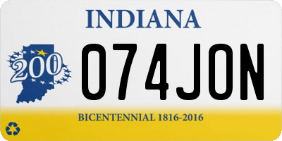 IN license plate 074JON
