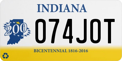 IN license plate 074JOT