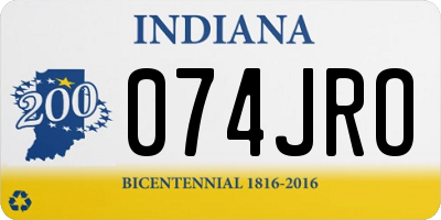 IN license plate 074JRO