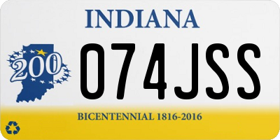 IN license plate 074JSS
