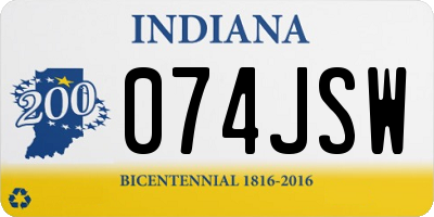 IN license plate 074JSW