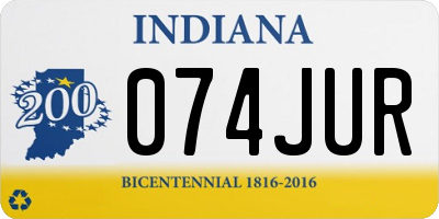 IN license plate 074JUR