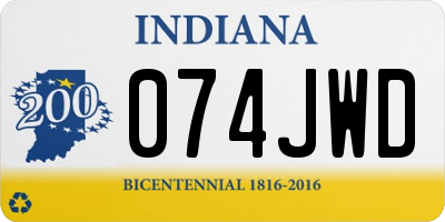 IN license plate 074JWD