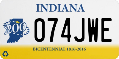 IN license plate 074JWE