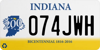 IN license plate 074JWH