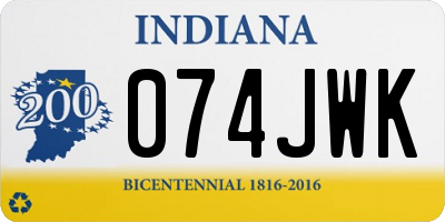 IN license plate 074JWK