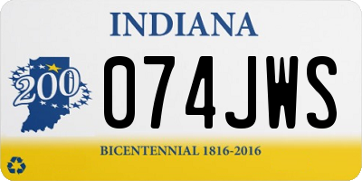 IN license plate 074JWS