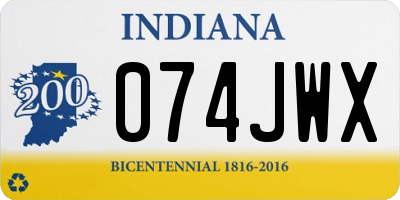 IN license plate 074JWX