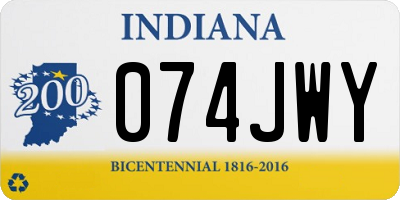 IN license plate 074JWY
