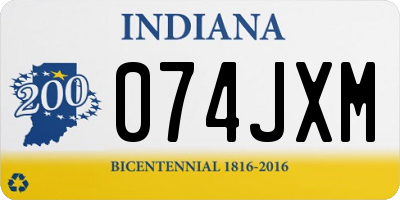 IN license plate 074JXM