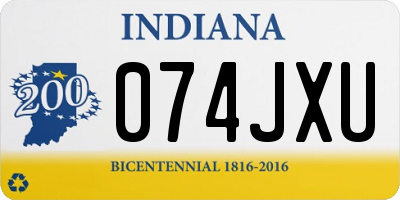 IN license plate 074JXU