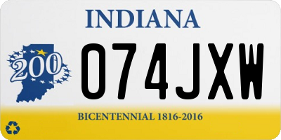 IN license plate 074JXW