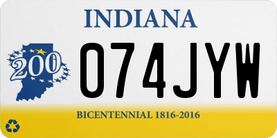 IN license plate 074JYW