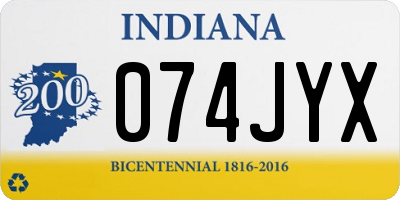 IN license plate 074JYX