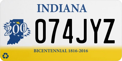 IN license plate 074JYZ
