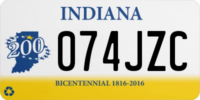 IN license plate 074JZC