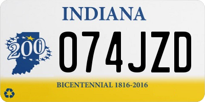 IN license plate 074JZD
