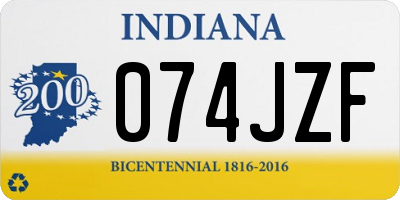 IN license plate 074JZF