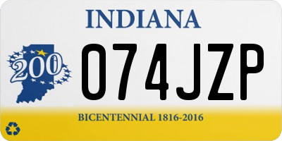 IN license plate 074JZP