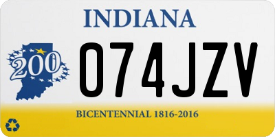 IN license plate 074JZV