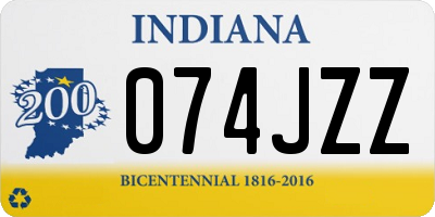 IN license plate 074JZZ