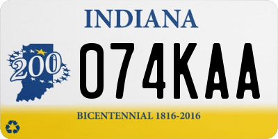 IN license plate 074KAA