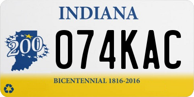IN license plate 074KAC