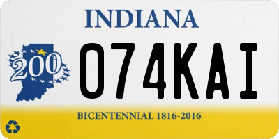 IN license plate 074KAI