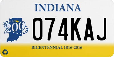 IN license plate 074KAJ