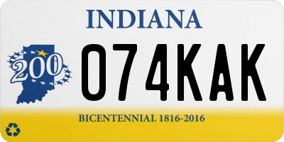 IN license plate 074KAK