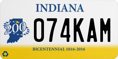 IN license plate 074KAM