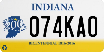 IN license plate 074KAO