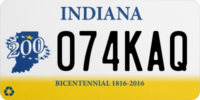 IN license plate 074KAQ