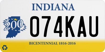 IN license plate 074KAU